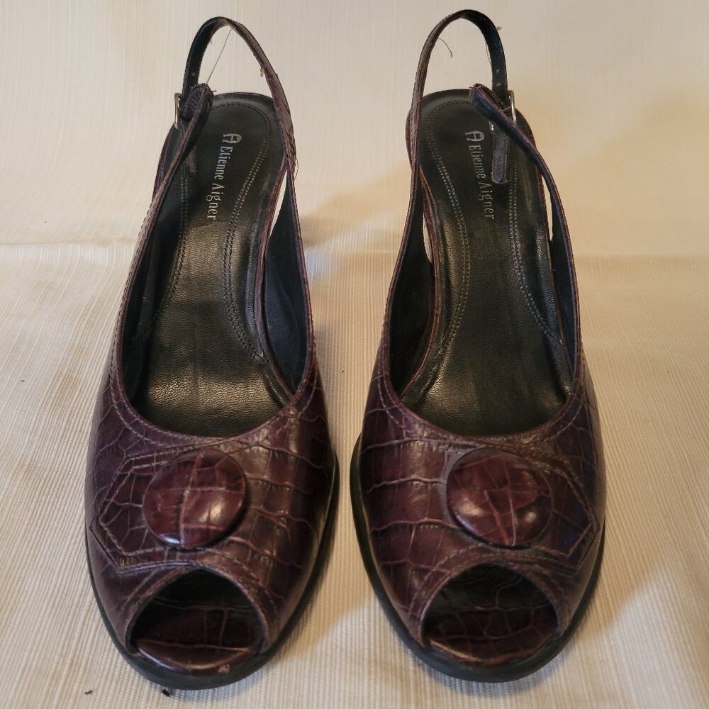 Etienne Aigner Heels - Merlot Brown Carly Heel - Size 10